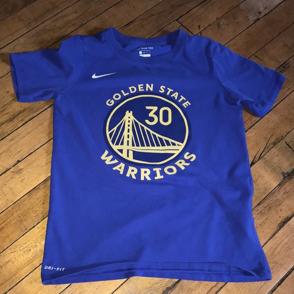Nike Other - Nike Blue Golden State Warriors Tee with Yellow Logo Steph Curry